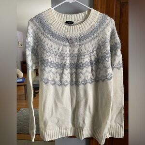 Classic White and Gray Sweater